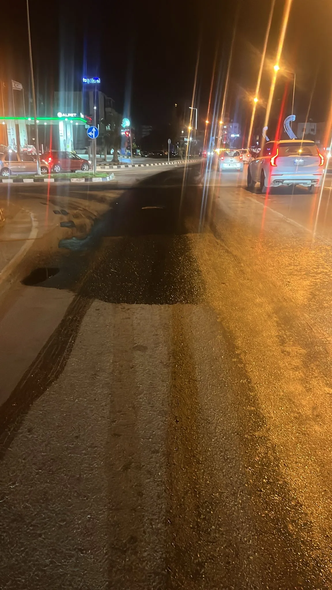 Lefkoşa Gönyeli bölgesinde yola atık madde döküldü