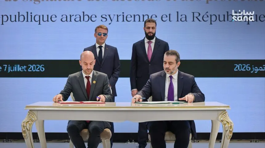 Şara ile Macron Şam'da ortak basın toplantısı düzenledi